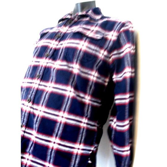 Jach's Vintage Men's Red Blue Plaid Flannel Cotton Long-Sleeve Top Shirt L. - Picture 4 of 12